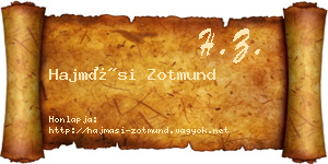 Hajmási Zotmund névjegykártya